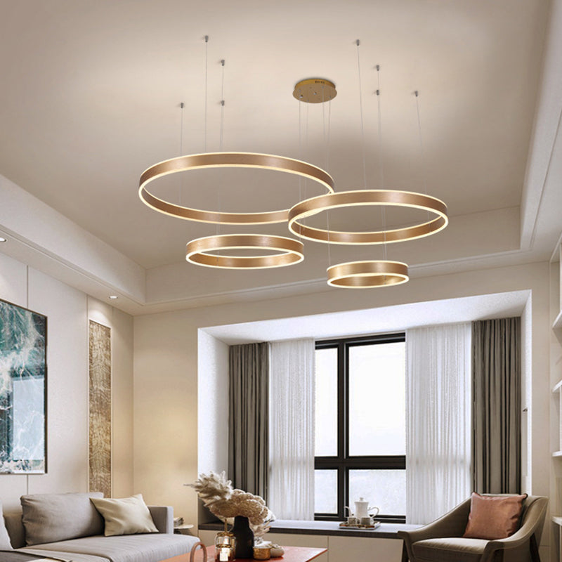 Modern Led Circle Ceiling Light For Simple Living Room Decor Gold / White 4