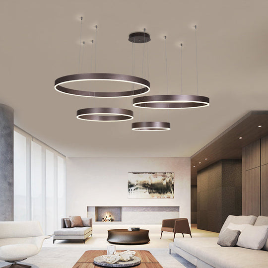 Modern Led Circle Ceiling Light For Simple Living Room Decor Coffee / White 4