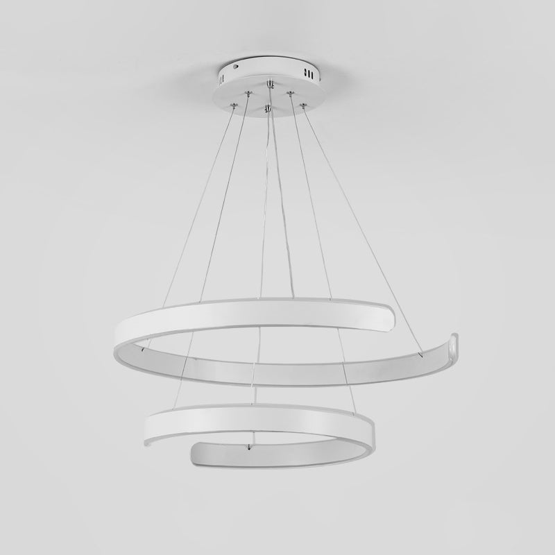 Contemporary Aluminum Pendant Chandelier With Led Lights - Geometric Design