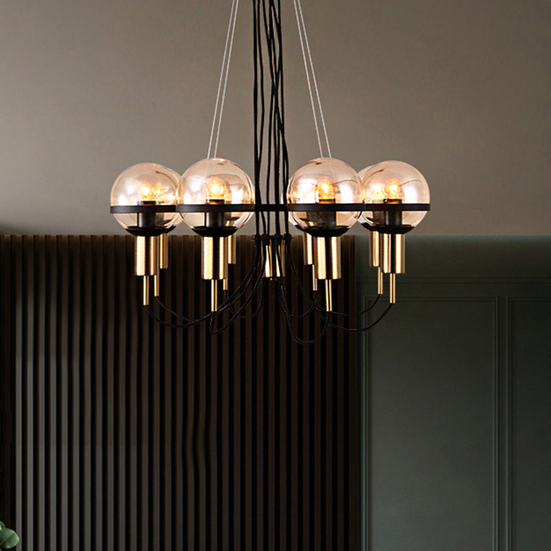 Modern Global Glass Shade Chandelier - 6/8 Lights Brass Living Room Ceiling Light 8 /