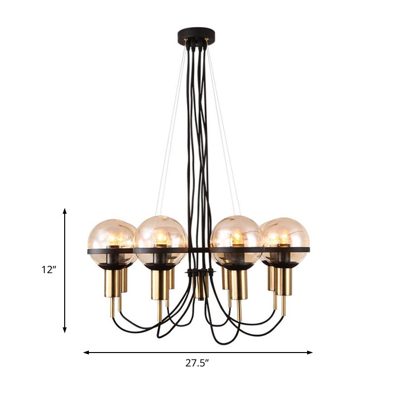Modern Global Glass Shade Chandelier - 6/8 Lights Brass Living Room Ceiling Light