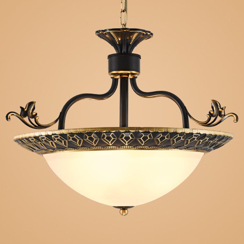 Traditional Metal Ceiling Lamp: 3-Bulb Pendant Chandelier In Gray And Black Gray-Black