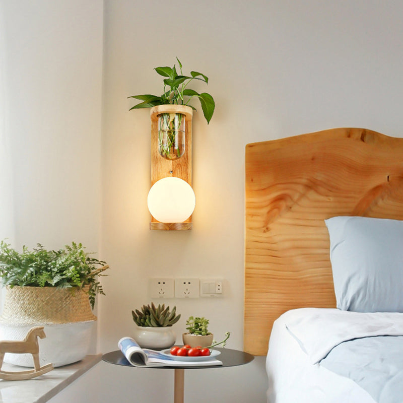 Modern White Glass Geometric Wall Sconce Lamp For Bedside