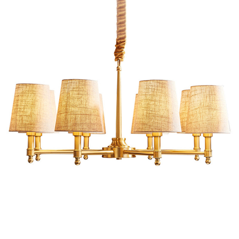 Gold Living Room Pendant Light With Empire Shade Chandelier And Simplicity Fabric Fixture