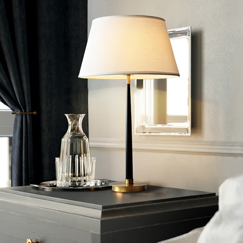 Minimalist Black Fabric Living Room Nightstand Lamp With Conical Shapeelevate Your Space 1 / 29.5