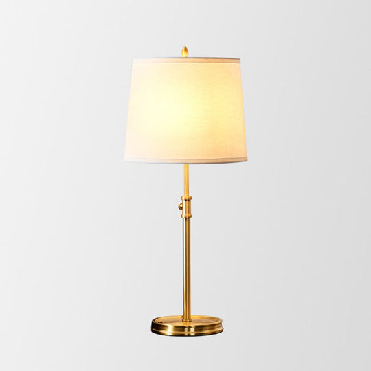 Modern Gold Tapered Nightstand Lamp - Simple 1-Light Adjustable Table Light