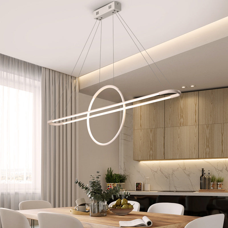 Modern Geometric Island Pendant Light Fixture With Led Metal Ceiling Dining Room Artistic Lighting