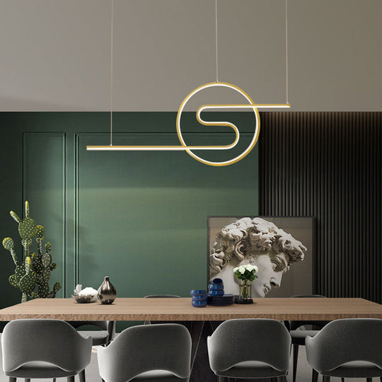 Minimalist Metal Led Hanging Light For Dining Room And Kitchen Island