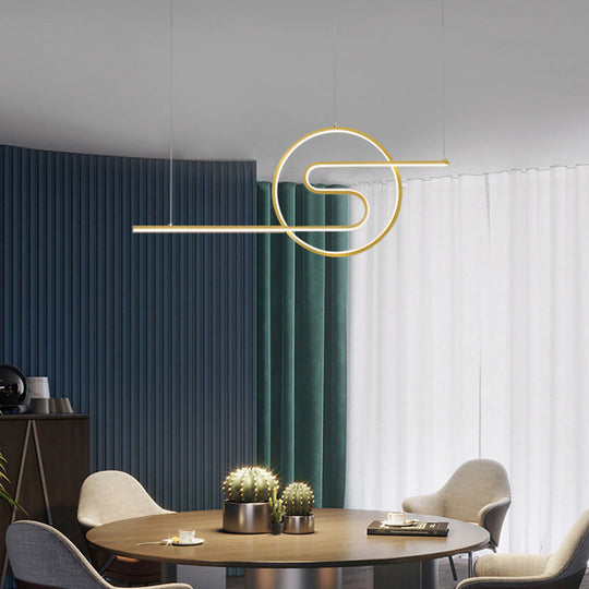 Minimalist Metal Led Hanging Light For Dining Room And Kitchen Island