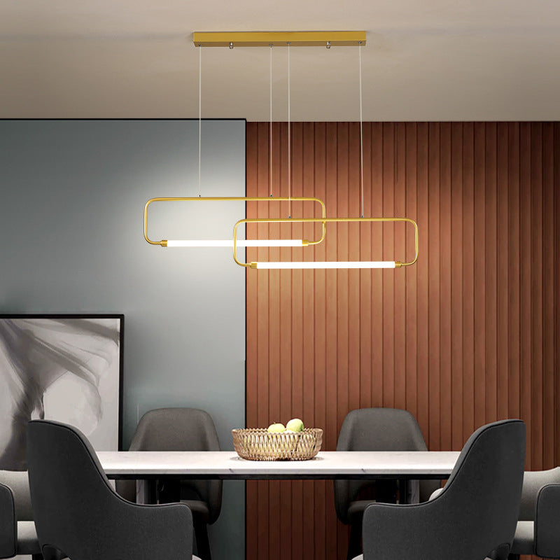 Minimalist Geometric Led Dining Room Pendant Light Gold / White