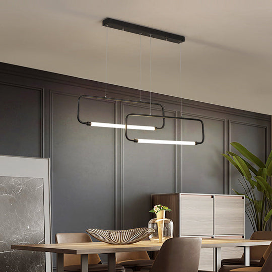 Minimalist Geometric Led Dining Room Pendant Light Black / White