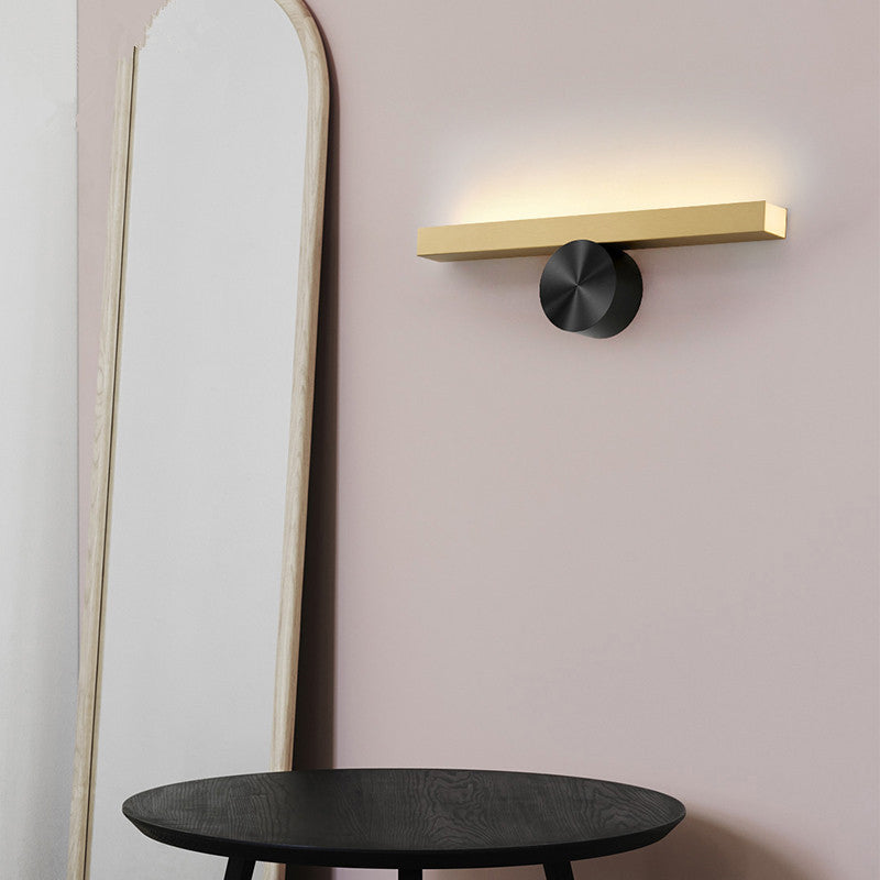 Gold Metal Linear Led Wall Mount Light Fixture For Corridor - Modern Sconce Lighting