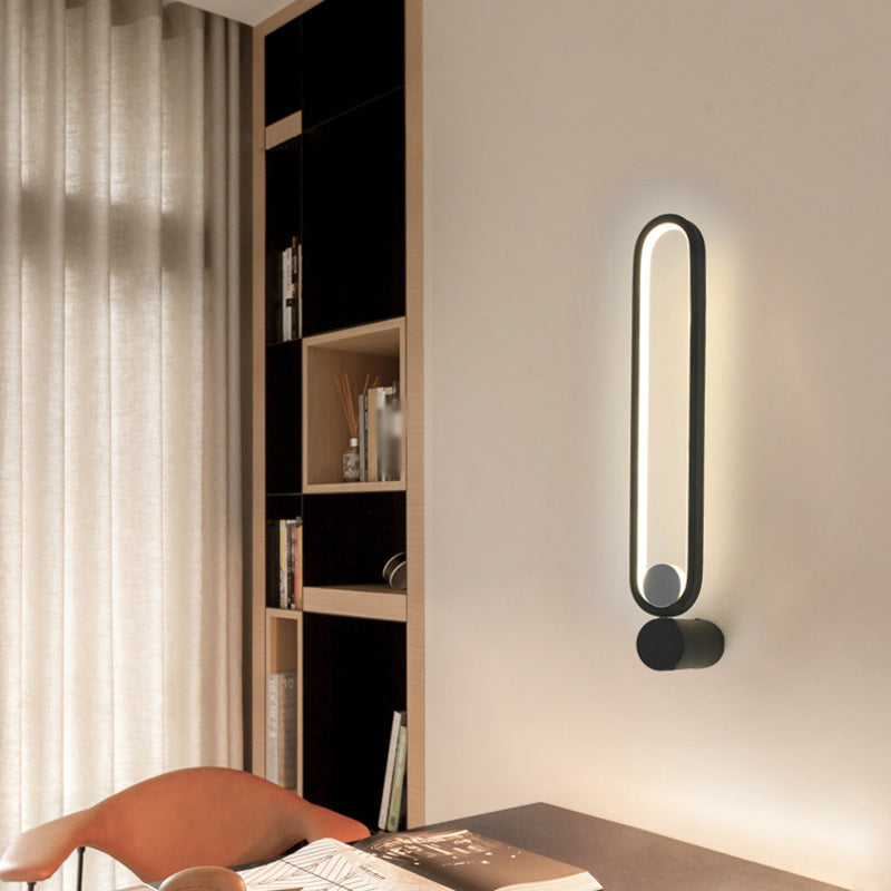 Sleek Rotatable Black Led Wall Mounted Sconce Light With Simplicity Design / White