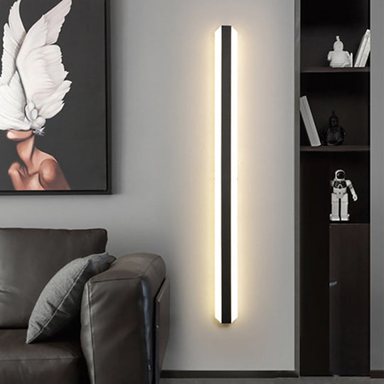 Modern Strip Led Wall Mounted Bedroom Light - Sleek Metal Simplicity Sconce Lighting