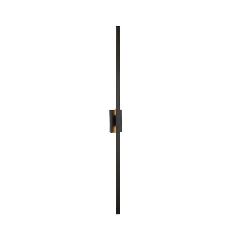 Contemporary Black Led Wall Sconce For Corridor - Linear Metal Design