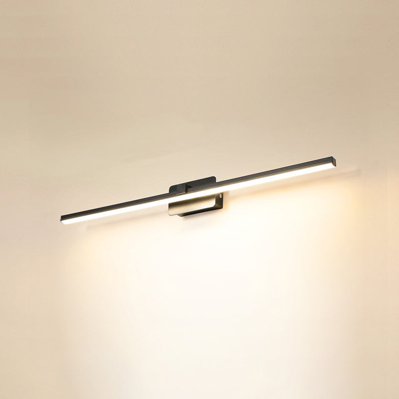 Minimalist Led Sconce For Powder Room Wall - Linear Metal Design
