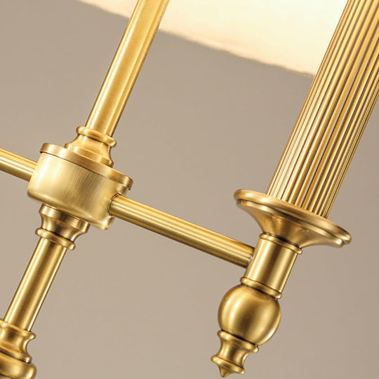 Vintage Gold Candelabra Floor Lamp With Pleated Empire Shade - 2 Bulbs Metallic Finish Perfect For