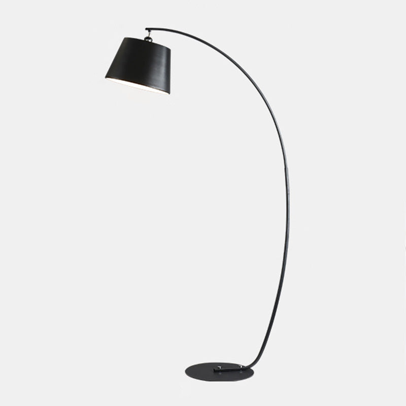 Traditional Empire Shade Floor Lamp With Arc Arm For Living Room - Elegant Standing Light