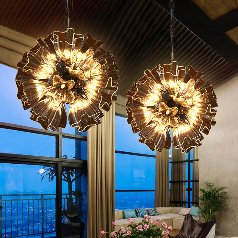 Modern Silver Glass Led Sputnik Chandelier Lamp - 16/23.5 Wide For Living Room Ceiling / 16