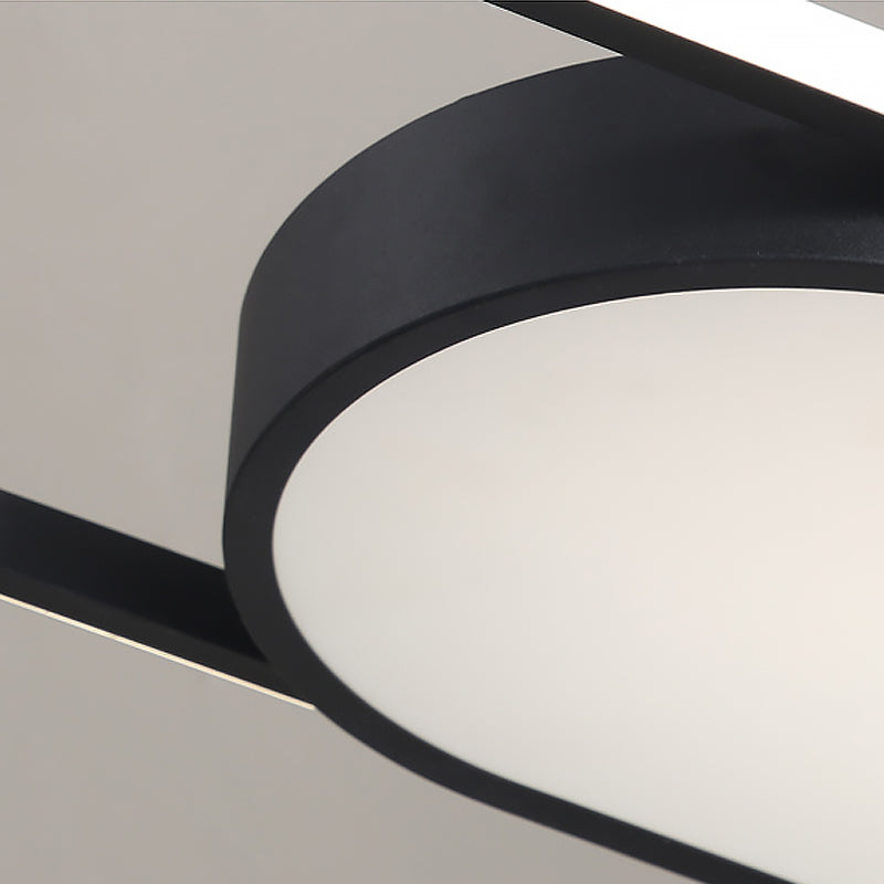 Sleek Oval Acrylic Chandelier Light – Simple Style in Black or White with LED – Choose Warm, White or Natural Light