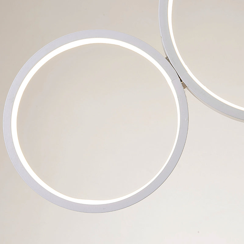 Acrylic Multi Rings Chandelier - Simple Style 3/5 Lights White/Coffee Ideal Kitchen Hanging Light
