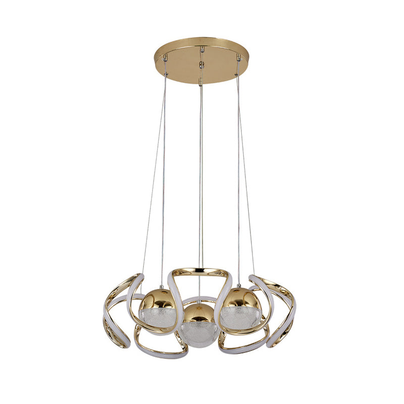 Modern Gold Acrylic LED Chandelier Light for Dining Room Ceiling