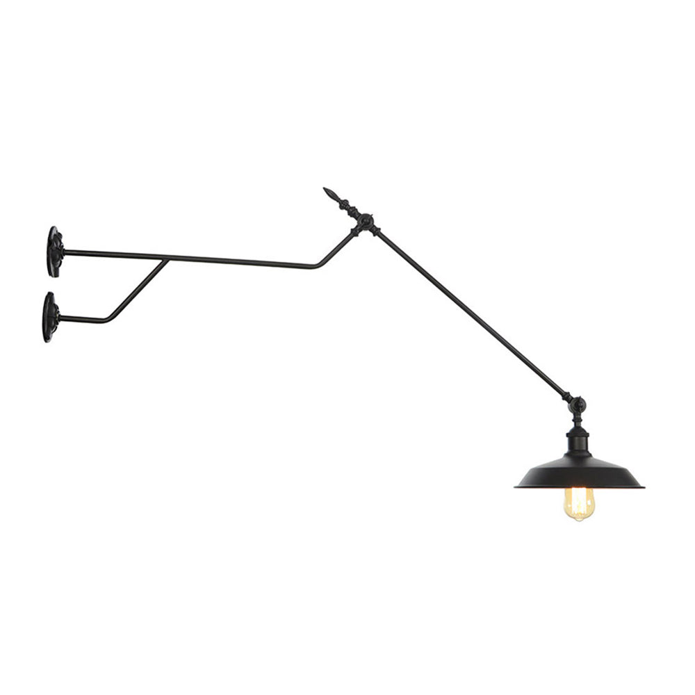 1-Light Metal Matte Black Sconce Lamp - Industrial Wall Mounted Lighting For Indoor Spaces