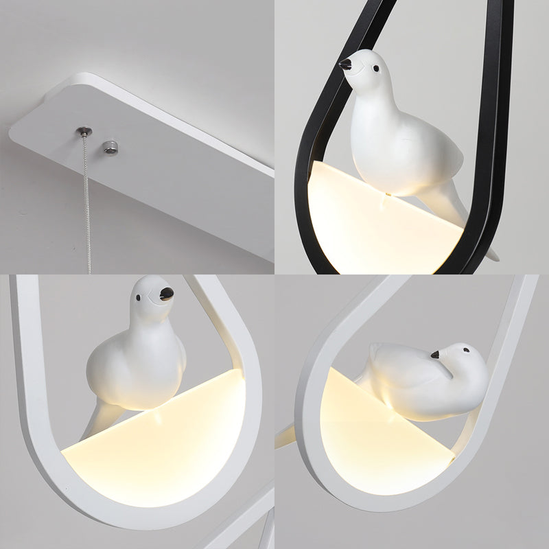 Waterdrop Acrylic Hanging Lamp: 1/2/3 Lights | Black/White | Warm/White Light | Dining Room Pendant