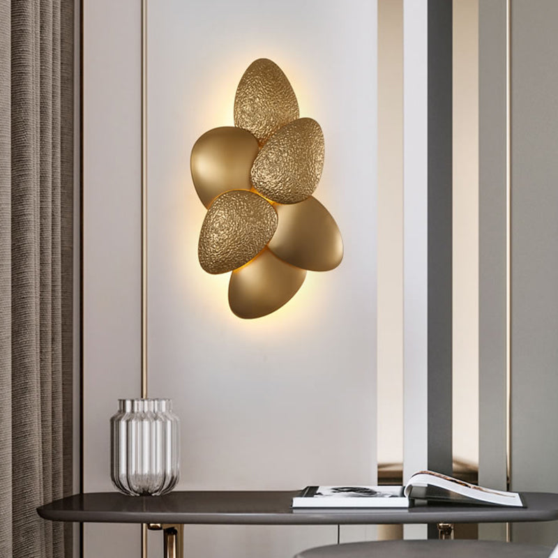 Modern Stainless Steel Squama Wall Light With Gold Accents - 3/6 Lights Bedroom Sconce Fixture 3 /