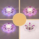 Crystal Clear Led Floral Flush Mount Ceiling Light