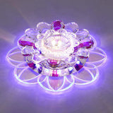 Crystal Clear Led Floral Flush Mount Ceiling Light