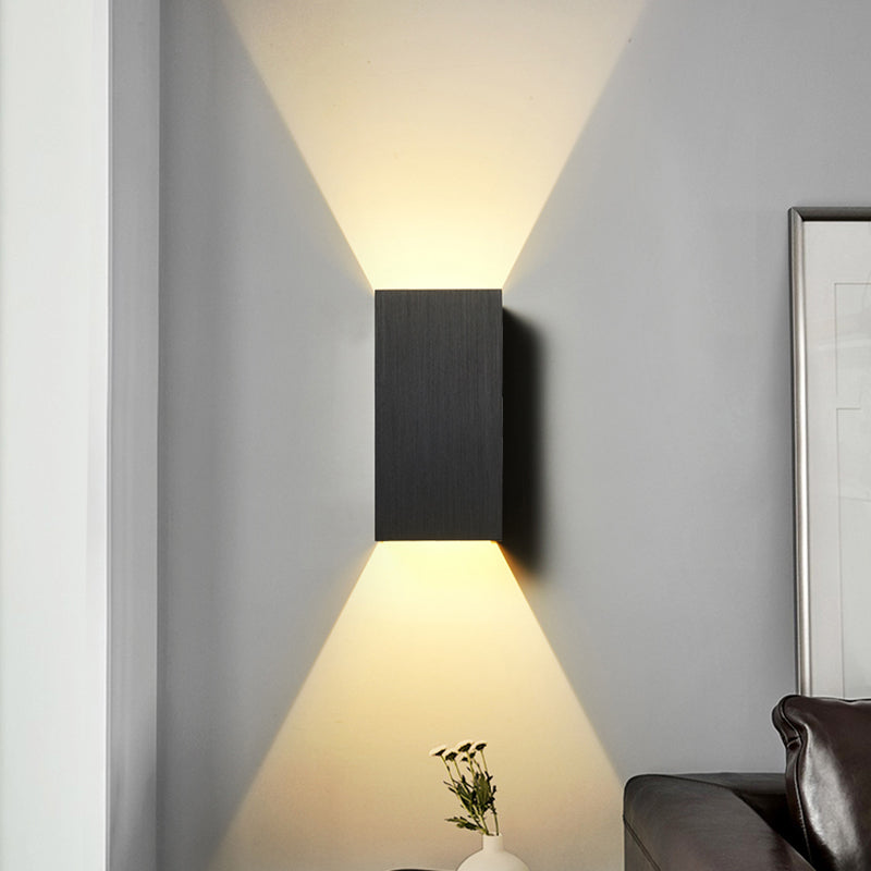 Contemporary Led Wall Sconce In Metal Gold/Coffee/Grey For Bedroom Black