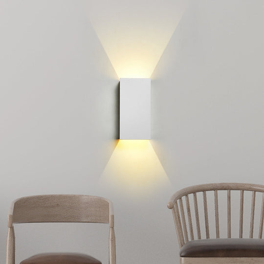 Contemporary Led Wall Sconce In Metal Gold/Coffee/Grey For Bedroom White