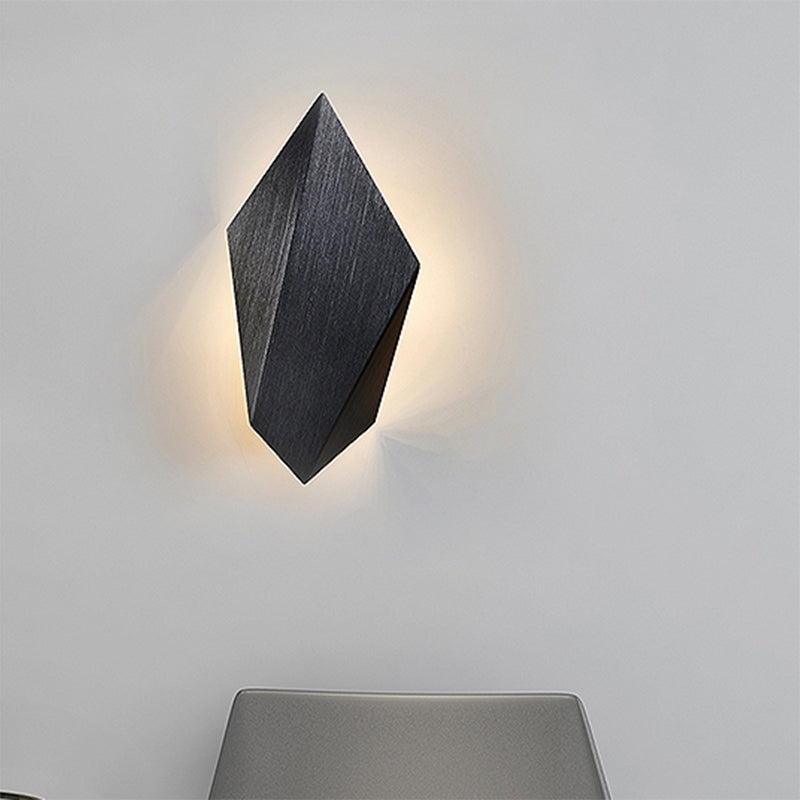 Postmodern Metal Geometric Wall Light - 1 Black/Grey/White Sconce Fixture Black