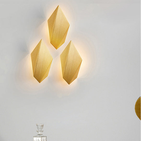 Postmodern Metal Geometric Wall Light - 1 Black/Grey/White Sconce Fixture Gold