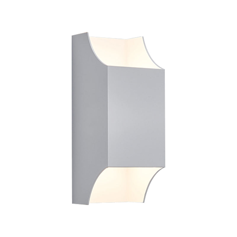 Bedroom Up And Down Led Wall Sconce - 1 Light With Geometric Metal Shade Black/Grey/White