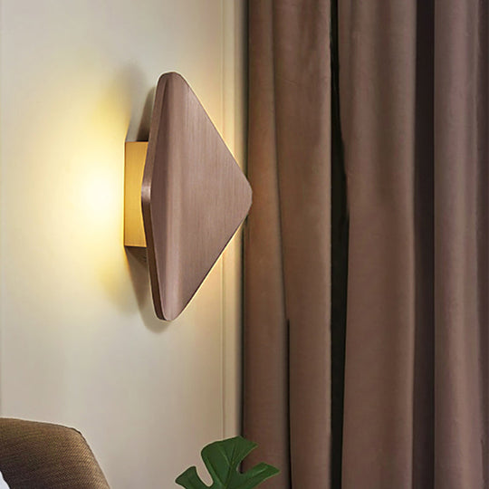 Modern Concave Metal Wall Sconce With Led In Black/Gold/Coffee For Living Room Bronze