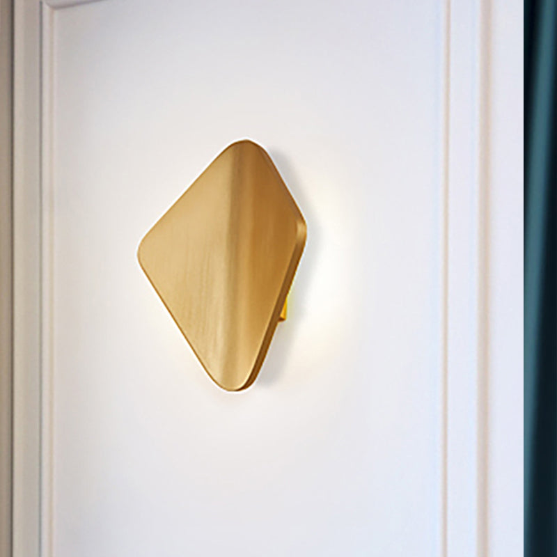Modern Concave Metal Wall Sconce With Led In Black/Gold/Coffee For Living Room Gold