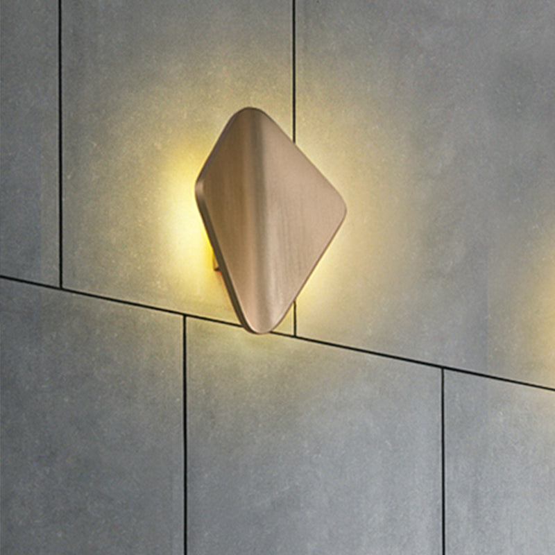 Modern Concave Metal Wall Sconce With Led In Black/Gold/Coffee For Living Room