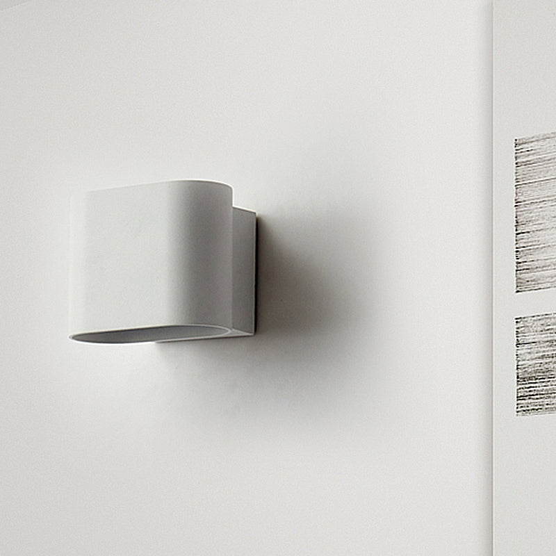 Modern Led Round Edge Wall Sconce Light Simple Metal Mountable In Black Grey Or White - Ideal For