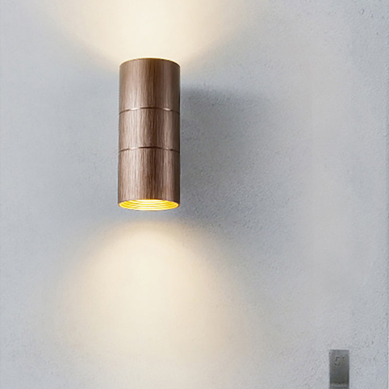 Modern Metal Led Up And Down Wall Sconce - 1 Light Black/Grey/Gold Lamp For Bathroom Coffee