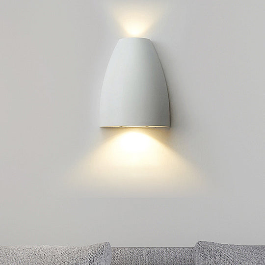 Contemporary Bullet Wall Sconce - Led Up And Downlight For Stairway Modern Metallic Finish In