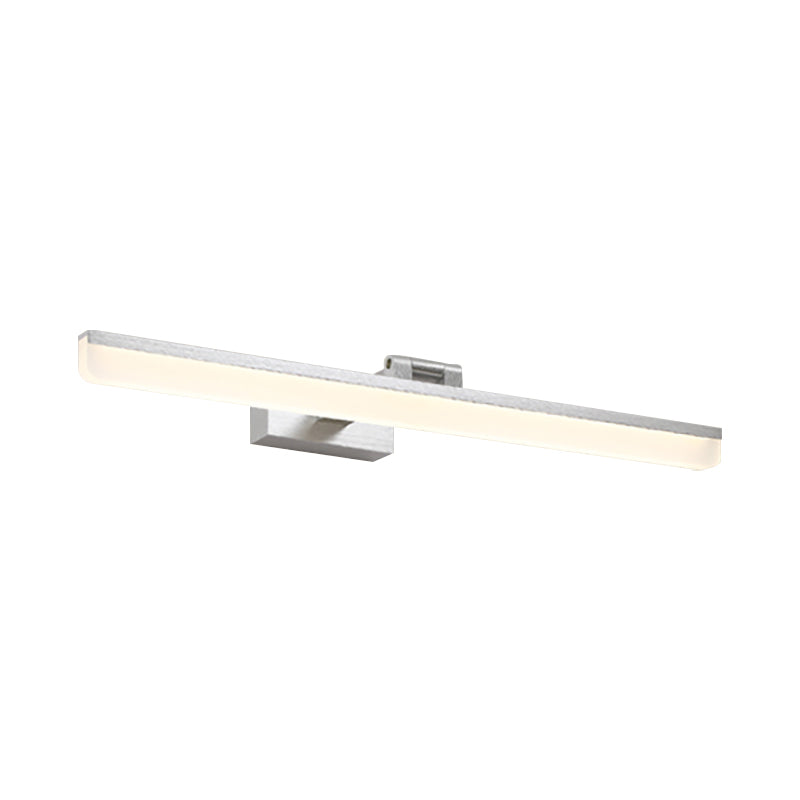 Modern Metal Vanity Wall Sconce With Led Lights - Curved Arm 3 Gears 16.5/28/22.5 Wide In