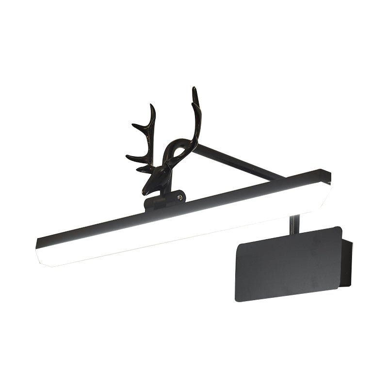 Modern Led Metal Vanity Wall Lamp With Antlers Arm In White/Natural Light - 17/20.5/28 Wide