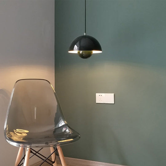 Nordic Style Bud Shaped Ceiling Light Metallic 1 Heads Dining Room Hanging Pendant Light