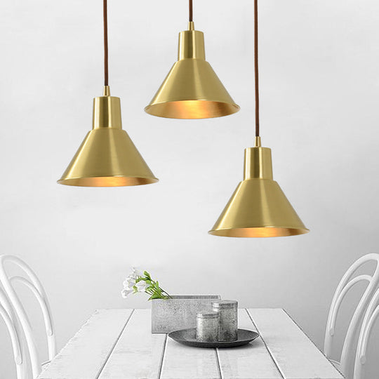 Modern Gold Geometric Ceiling Pendant Light - Single Metallic Hanging Lamp / A