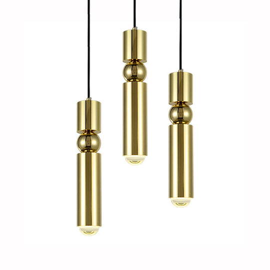 Modern Gold Geometric Ceiling Pendant Light - Single Metallic Hanging Lamp / C