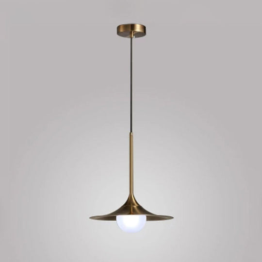 Modern Gold Geometric Ceiling Pendant Light - Single Metallic Hanging Lamp