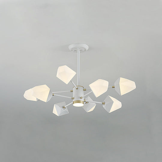 Gemstone-Inspired Led Chandelier For Dining Room - Acrylic Suspension Pendant Light 8 / White