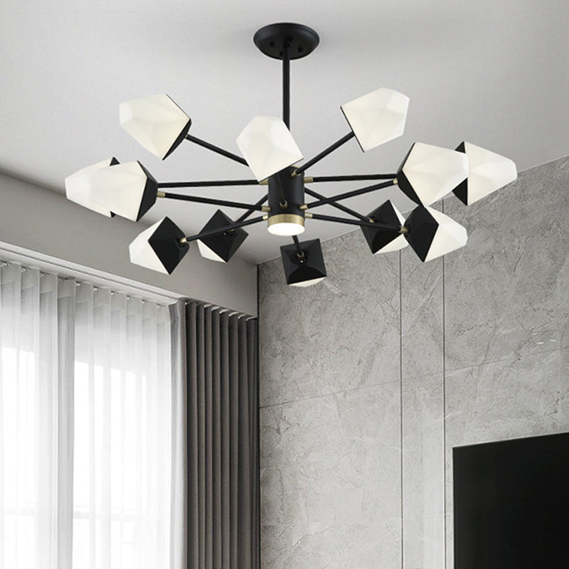 Modern Acrylic Gemstone Shaped LED Chandelier Pendant Light for Dining Room